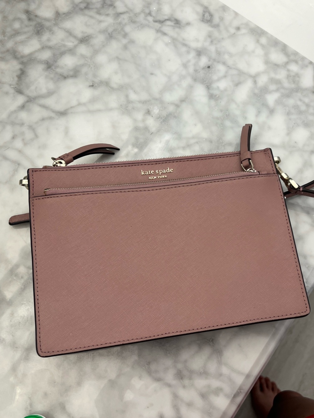 kate spade mauve pink saffiano crossbody bag